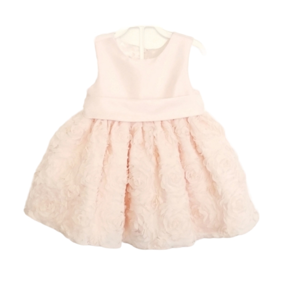 American Princess Formal Dress Baby Girl's Peach Rosette Dress Size 12M